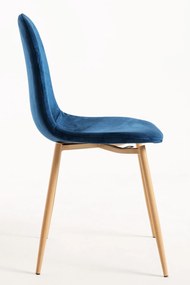 Set van 4 Teok Fluwelen Stoelen