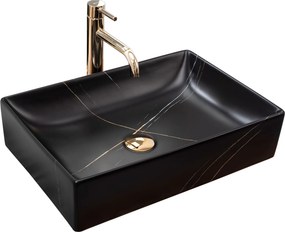 Opzetwastafel REA Inga Black Marble Mat