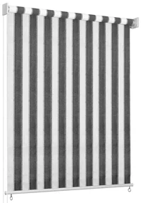 vidaXL Rolgordijn voor buiten gestreept 60x230 cm antraciet en wit