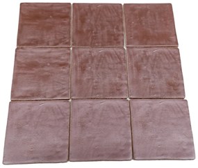 DTG Oud Hollands mozaïek wandtegel 13x13 burgundy metallic