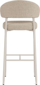 Mazzoni IRIS Beige (stof Basel 24)/onderstel kasjmier - GESTOFFEERDE BARKRUK VOOR KEUKEN/BAR