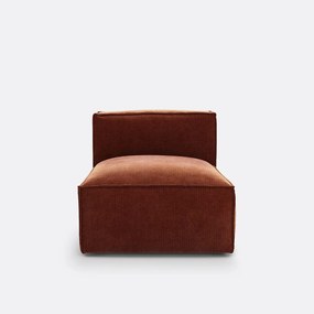Fauteuil voor modulaire bank, in vintage ribfluweel, Seven