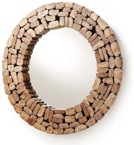 Kave Home Eliptic Ronde Spiegel Van Stukjes Hout - 80x80cm