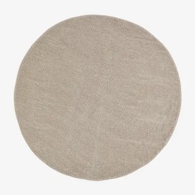 Ronde Katoenen Tapijt Rambin Beige – Linnen & Ø200 Cm - Sklum