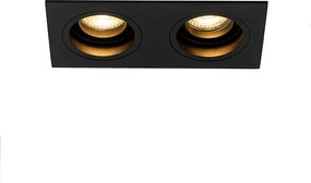 Smart inbouwspot zwart rechthoekig verstelbaar incl. 2 wifi GU10 - Chuck