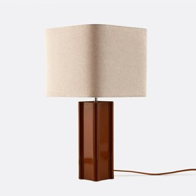 Tafellamp van keramiek en linnen, BIMO