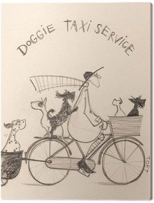 Print op canvas Sam Toft - Doggie Taxi Servise, (30 x 40 cm)
