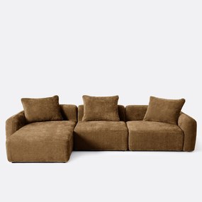 3-zits links modulaire hoekbank in jacquard chenille, AMAD