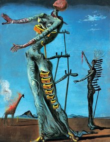 Kunstdruk Salvador Dali - Girafe En Feu, Salvador Dalí, (24 x 30 cm)