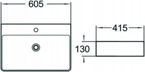 Mexen Benita opbouwwastafel 60 x 41 cm, wit - 21396000