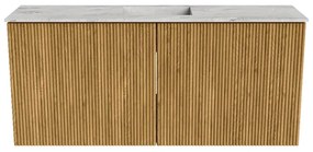 Mondiaz Joya DLux 90cm toiletmeubel oak met wastafel faye midden zonder kraangat glace