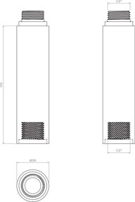 Clou Freddo verlengstuk 11cm RVS geborsteld
