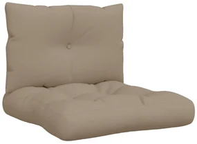vidaXL Bankkussens pallet 2 st stof taupe