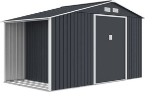 Metalen tuinhuisje met houtopslag Skagen 3,4 x 1,9 m Store Boss antraciet