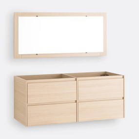 Wandmeubel voor wwastafel + spiegel L120cm, Nirio