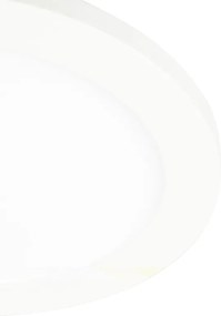 Plafonnière wit 22,5 cm incl. LED 3-staps dimbaar IP44 - Steve