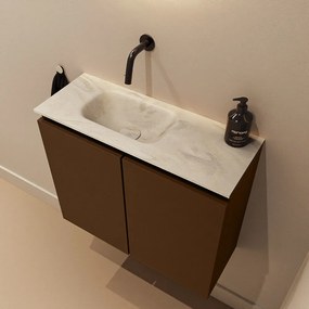 Mondiaz Ture DLux toiletmeubel 60cm rust met wastafel ostra links zonder kraangat