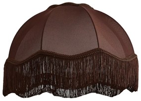 Stoffen lampenkap bruin met witte binnenkant 45/15/21,5 - Heritage