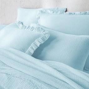 Effen kussensloop in tetra, met volant, Kumla