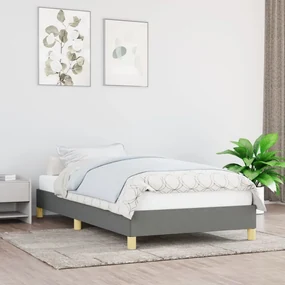 vidaXL Bedframe stof donkergrijs 90x190 cm