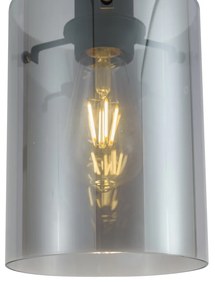 Moderne spot zwart met smoke glas voor railsysteem 1-fase - Iconic Dome