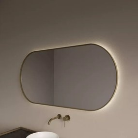 Gliss Design Aura spiegel met LED-verlichting 120x70cm mat goud