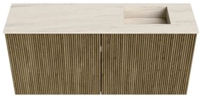 Mondiaz Joya DLux 90cm toiletmeubel dusk met wastafel faye rechts zonder kraangat meli