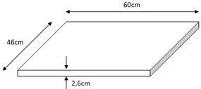 Fontana wastafel toppaneel 60x46cm lichtgrijs