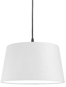 Moderne hanglamp zwart met witte kap 45 cm - Pendel