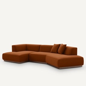 Linker open hoekbank fluweel, Jacopo