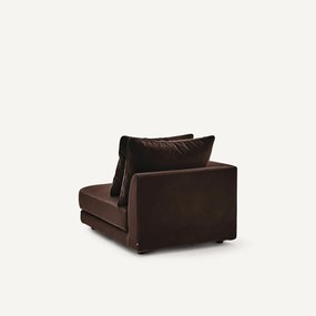 Halve bank links, modulair, van fluweel, TIBERIO