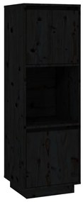 vidaXL Hoge kast 38x35x117 cm massief grenenhout zwart