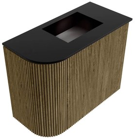 Mondiaz Joya 50cm toiletmeubel ronding links dusk met wastafel faye rechts zonder kraangat urban