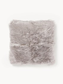 Pluizige kussenhoes van imitatievacht Mathilde, glad