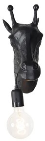 Klassieke wandlamp zwart - Animal Giraf