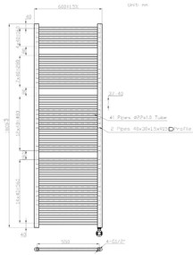 Best Design Senden White elektrische radiator wit 180x60cm 1160W