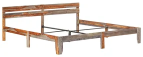 vidaXL Bedframe massief sheeshamhout 200x200 cm