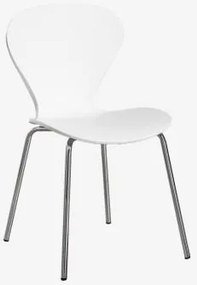 Stapelbare Eetkamerstoelen Set Van 4 Uit Grijs – Chroom & Polypropyleen Wit & Polypropyleen - Sklum