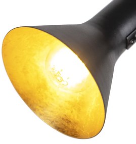 Moderne vloerlamp zwart met goud 2-lichts - Magno Modern E14 Binnenverlichting Lamp