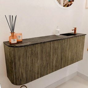 Mondiaz Joya DLux 110cm toiletmeubel ronding links dusk met wastafel faye rechts 1 kraangat lava