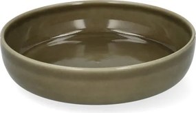 Diep bord, reactieve glazuur, steengoed, olijfgroen, Ø20 x 4,5 cm