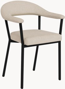Gestoffeerde eetkamerstoelen Vivi met armleuningen, 2 stuks
