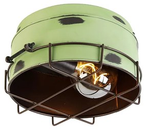 Industriële wandlamp groen 25 cm - Barril Industriele / Industrie / Industrial E27 rond Binnenverlichting Lamp