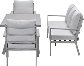 Garden Impressions Senja lounge dining set stoel-bank 4-delig taupe - valley sand