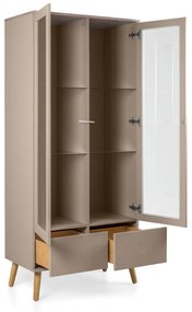 Tenzo Dot Matte Vitrinekast Taupe - 79x43x175cm.