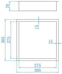 Best Design Ore Kaya inbouwnis 30,5x30,5x7cm RVS