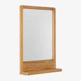 Rechthoekige Wandspiegel 50x70 Cm Met Plank Van Teakhout Mazure Teakhout - Sklum