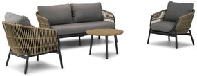 Stoel en Bank Loungeset 5 personen Wicker Taupe  Coco Nathan/Montana