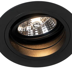 Set van 6 Ronde inbouwspot zwart verstelbaar - Chuck 70 GU10 Binnenverlichting Lamp
