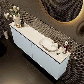 Mondiaz Fowy toiletmeubel 120cm clay met witte waskom rechts en kraangat